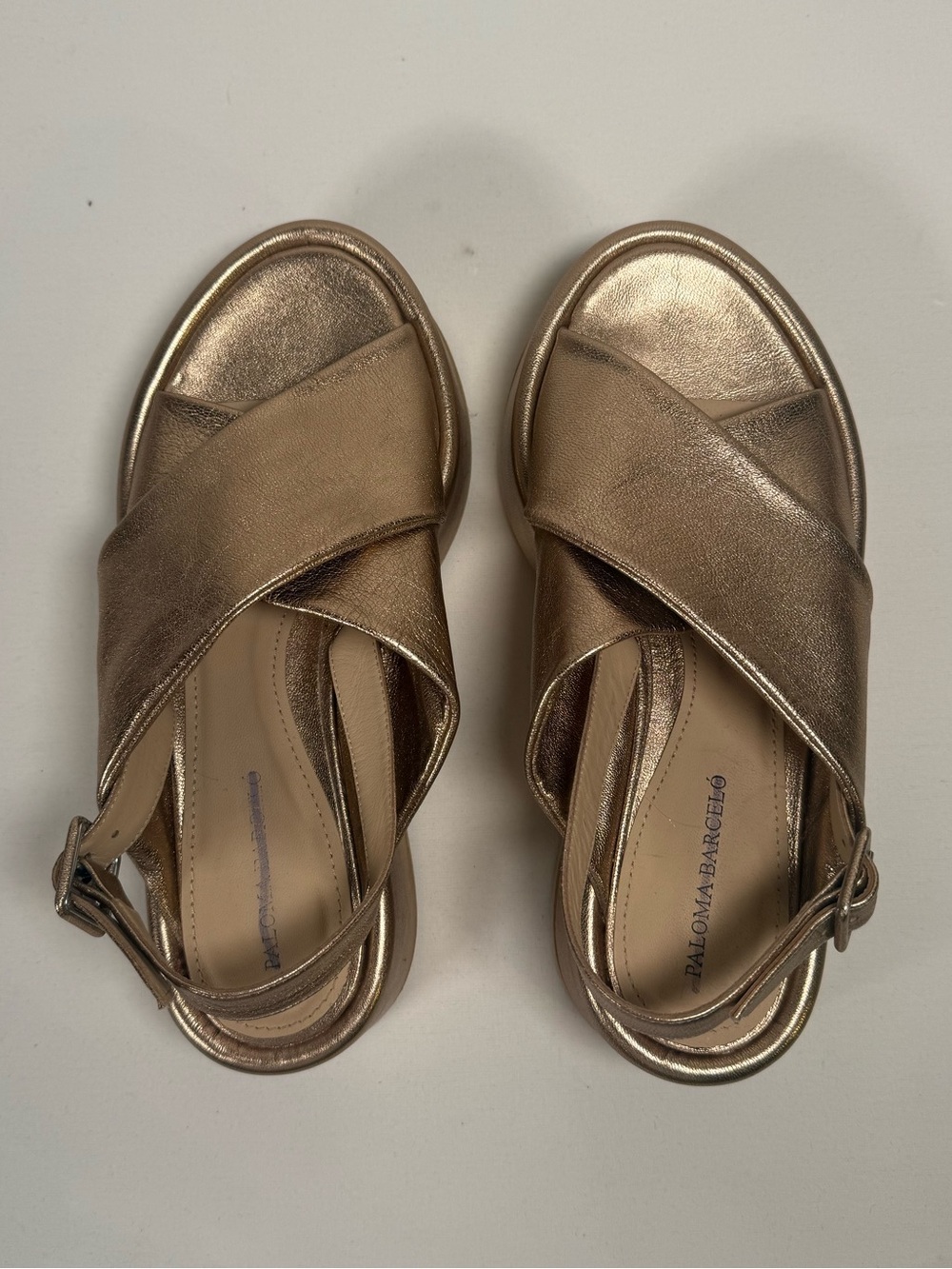 Paloma Barceló Basima Bronze Platform Sandals NWT - Picture 2 of 6